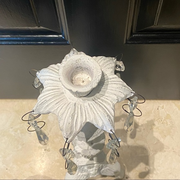 Iron with Hanging Crystals Candleholder - Picture 2 of 5